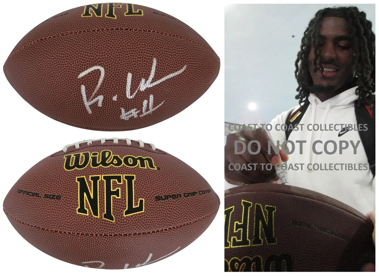 Rachaad White Signed Football Proof COA Autographed Tampa Bay Buccaneers ASU