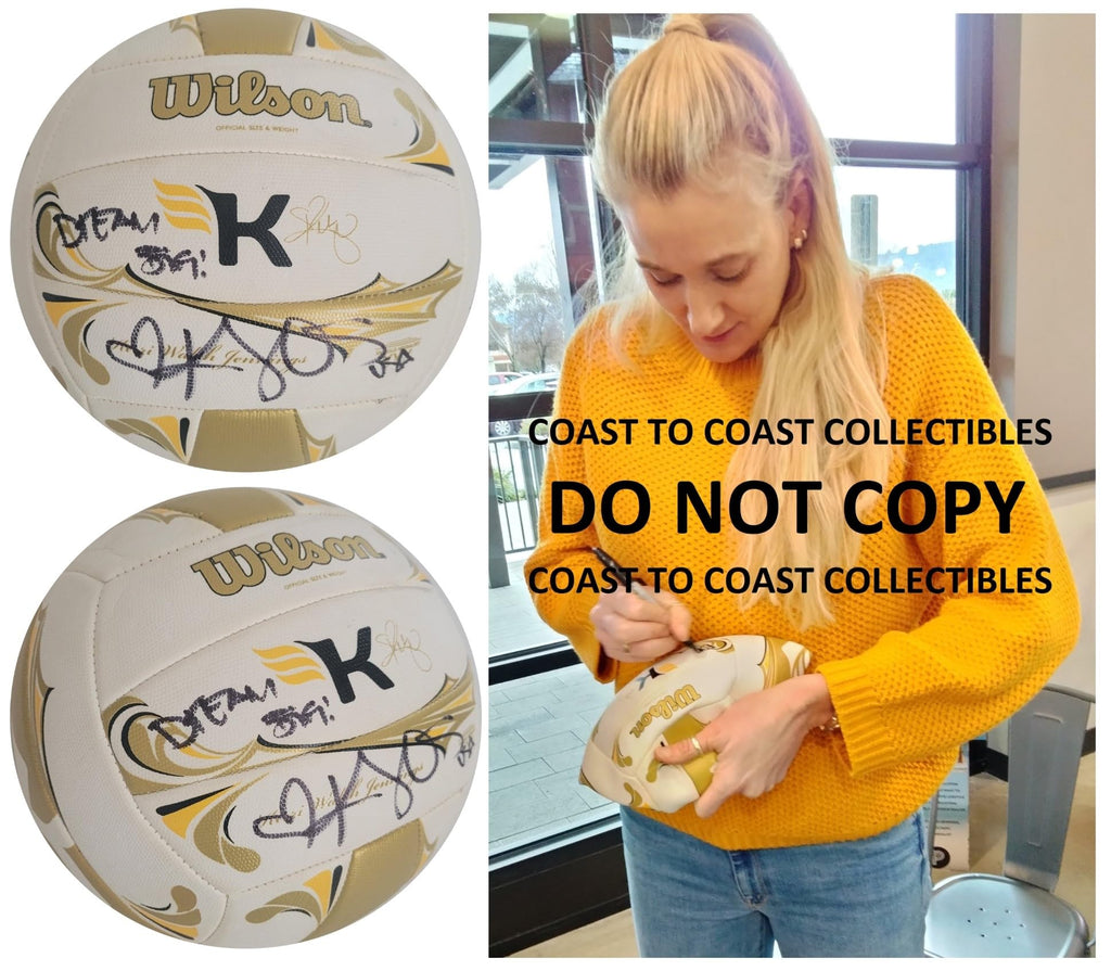 Kerri Walsh Jennings Signed Logo Beach Volleyball Proof Autographed Olympic Gold