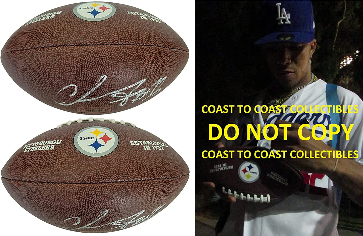 Chase Claypool signed Pittsburgh Steelers logo football COA proof autographed