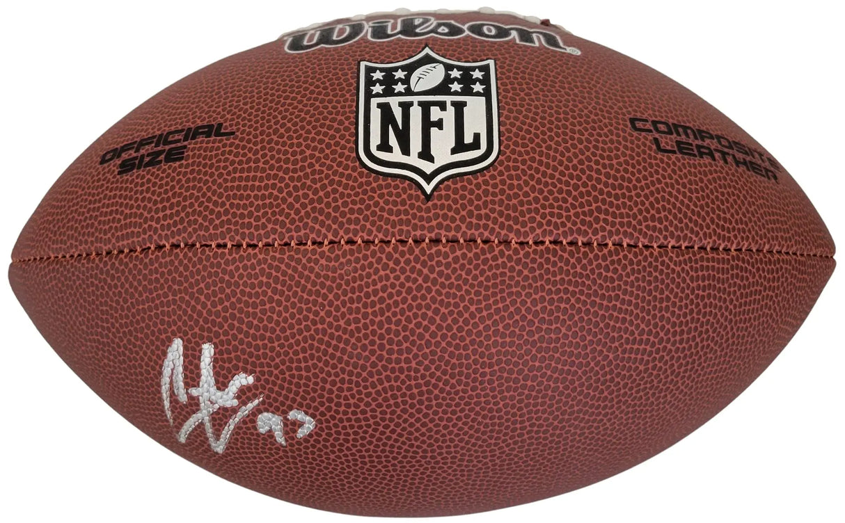 Calais Campbell Falcons Cardinals Jags signed NFL football proof COA autographed