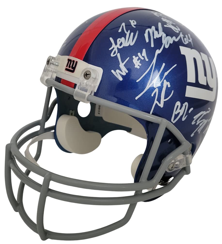 2022 New York Giants team signed full size football helmet COA exact proof Daniel Jones