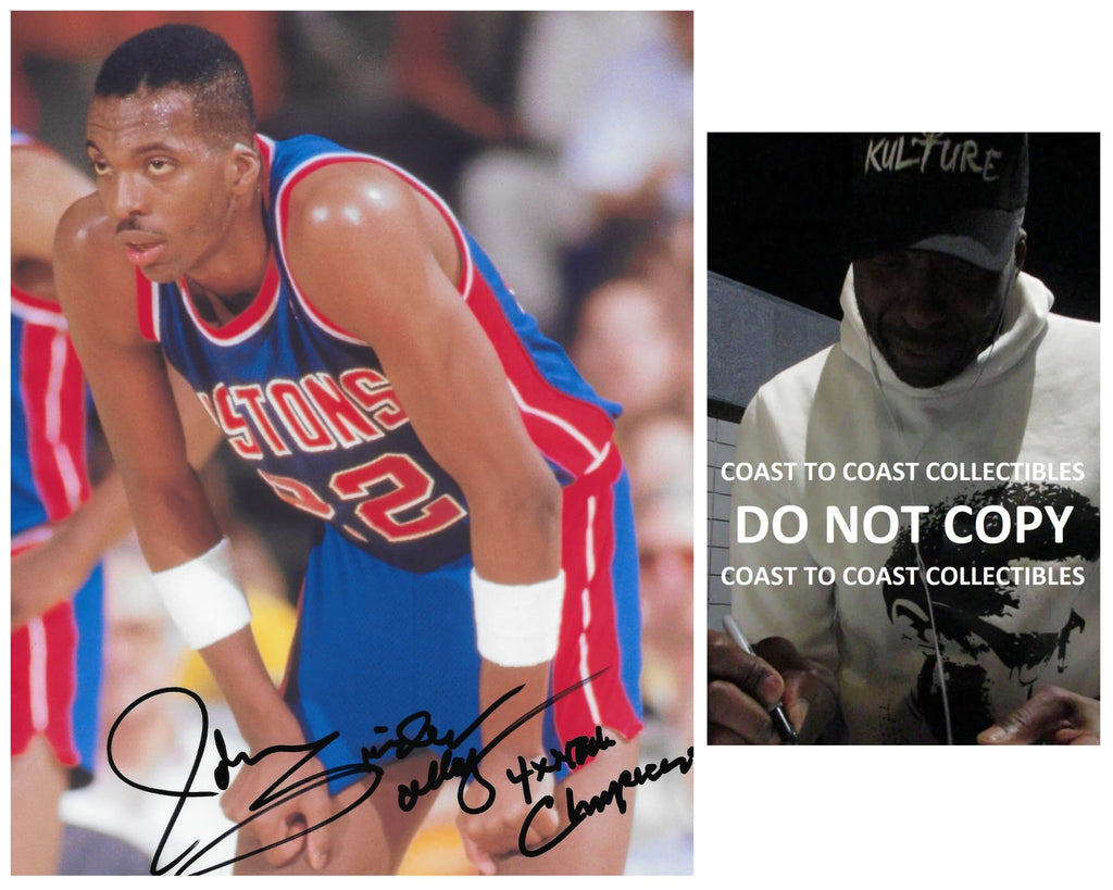 John Salley signed Detroit Pistons basketball 8x10 photo Proof COA autographed