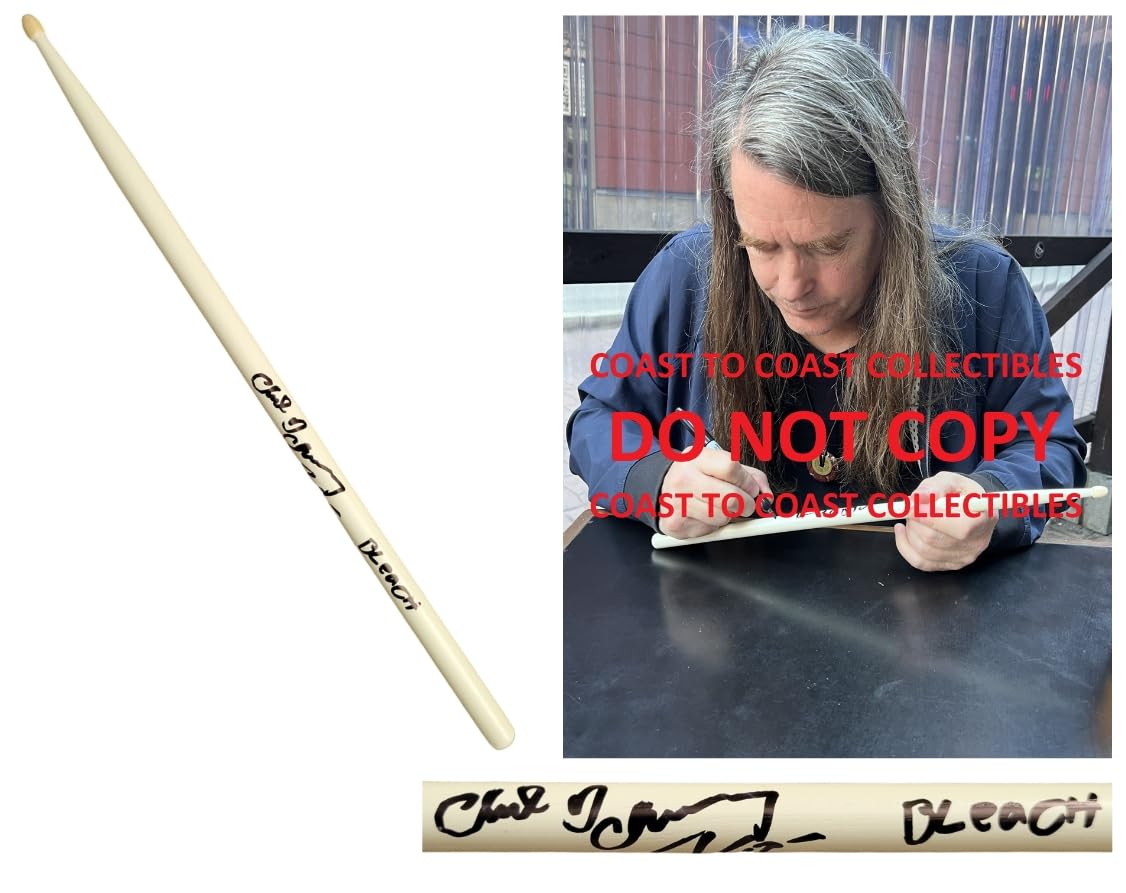 Chad Channing Nirvana drummer signed Drumstick COA exact proof autographed STAR
