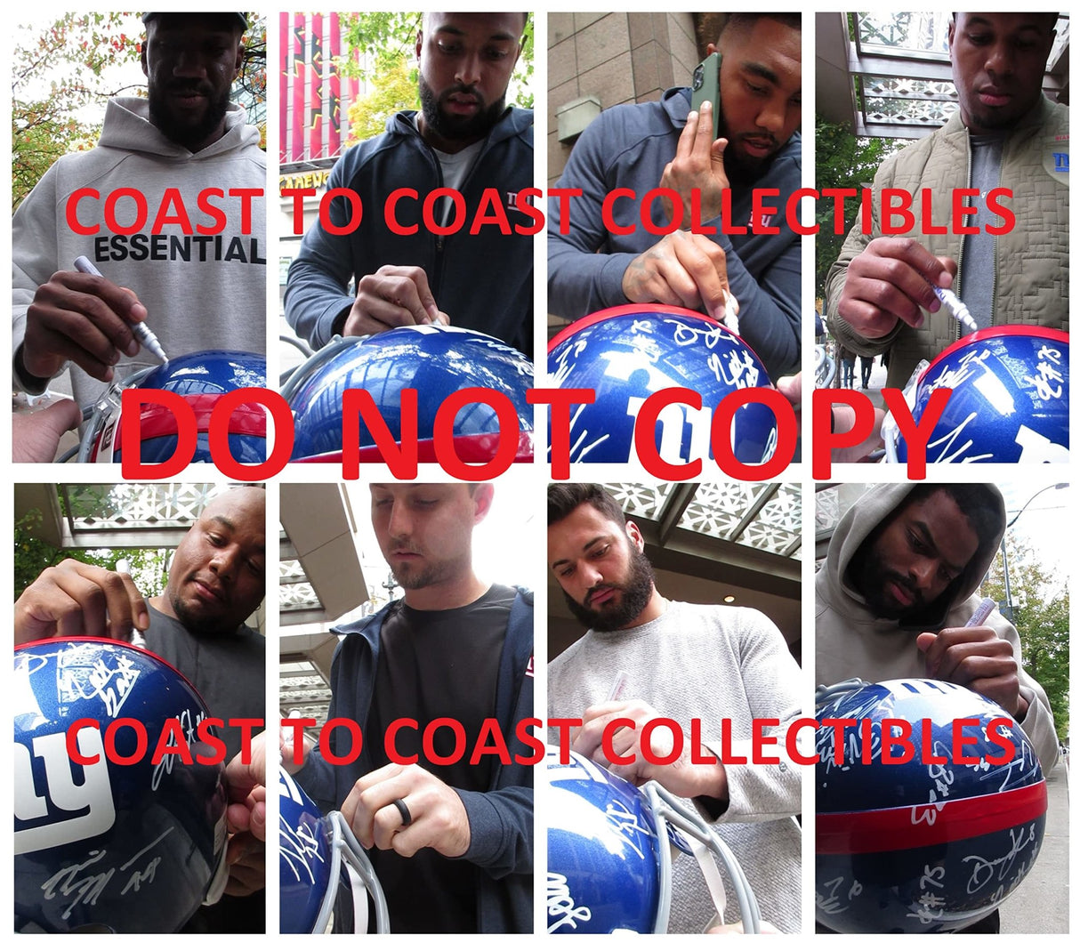 2022 New York Giants team signed full size football helmet COA exact proof Daniel Jones