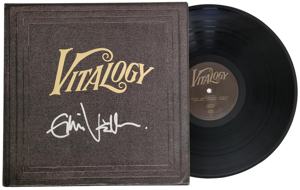 Eddie Vedder signed Pearl Jam Vitalogy album COA proof autographed vinyl Record