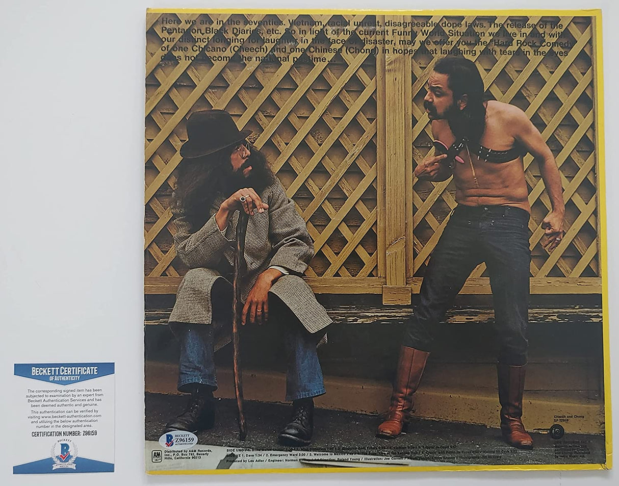 Cheech and Chong signed Wedding vinyl Record album proof Beckett COA autograph STAR