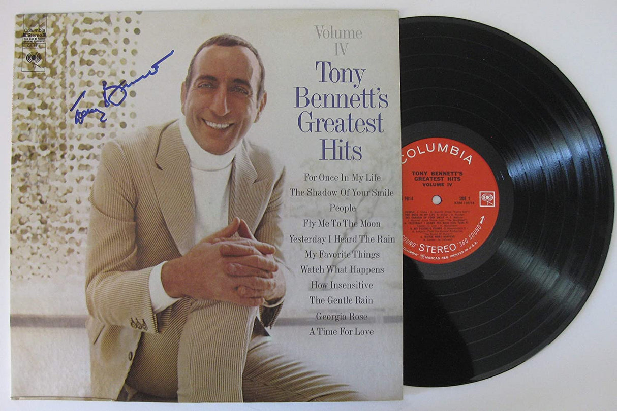Tony Bennett signed Greatest Hits album vinyl record proof Beckett COA autograph STAR