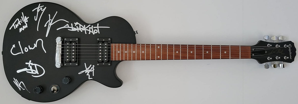 Slipknot metal band signed Les Paul guitar,Clown,Wilson,Root,Jay,Mick COA Proof STAR