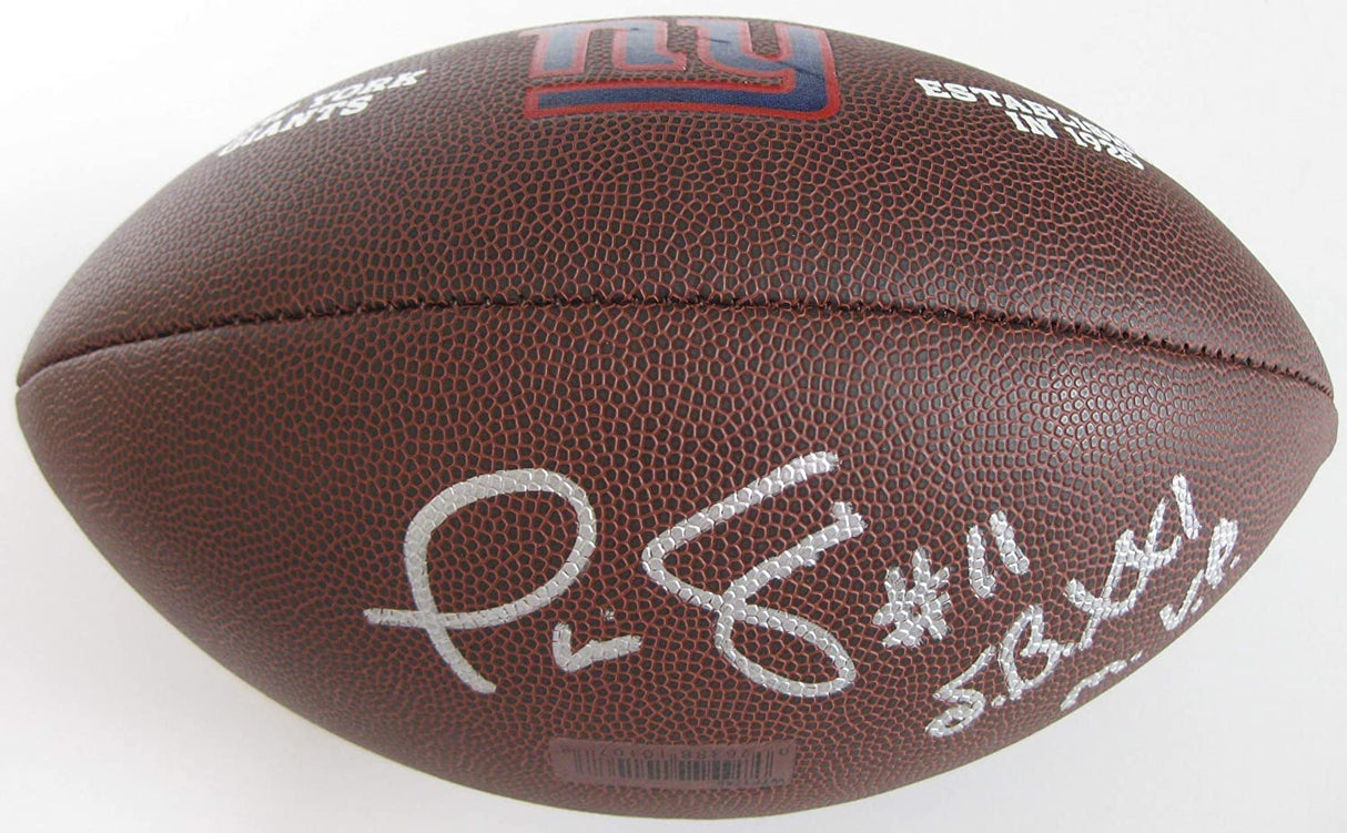 Phil Simms signed New York Giants logo football proof Beckett COA autographed