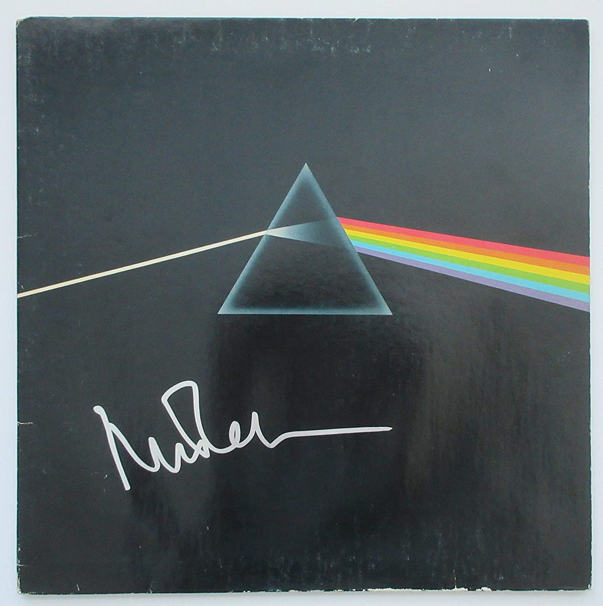 Nick Mason signed Pink Floyd Dark Side of the Moon album exact proof Beckett COA STAR