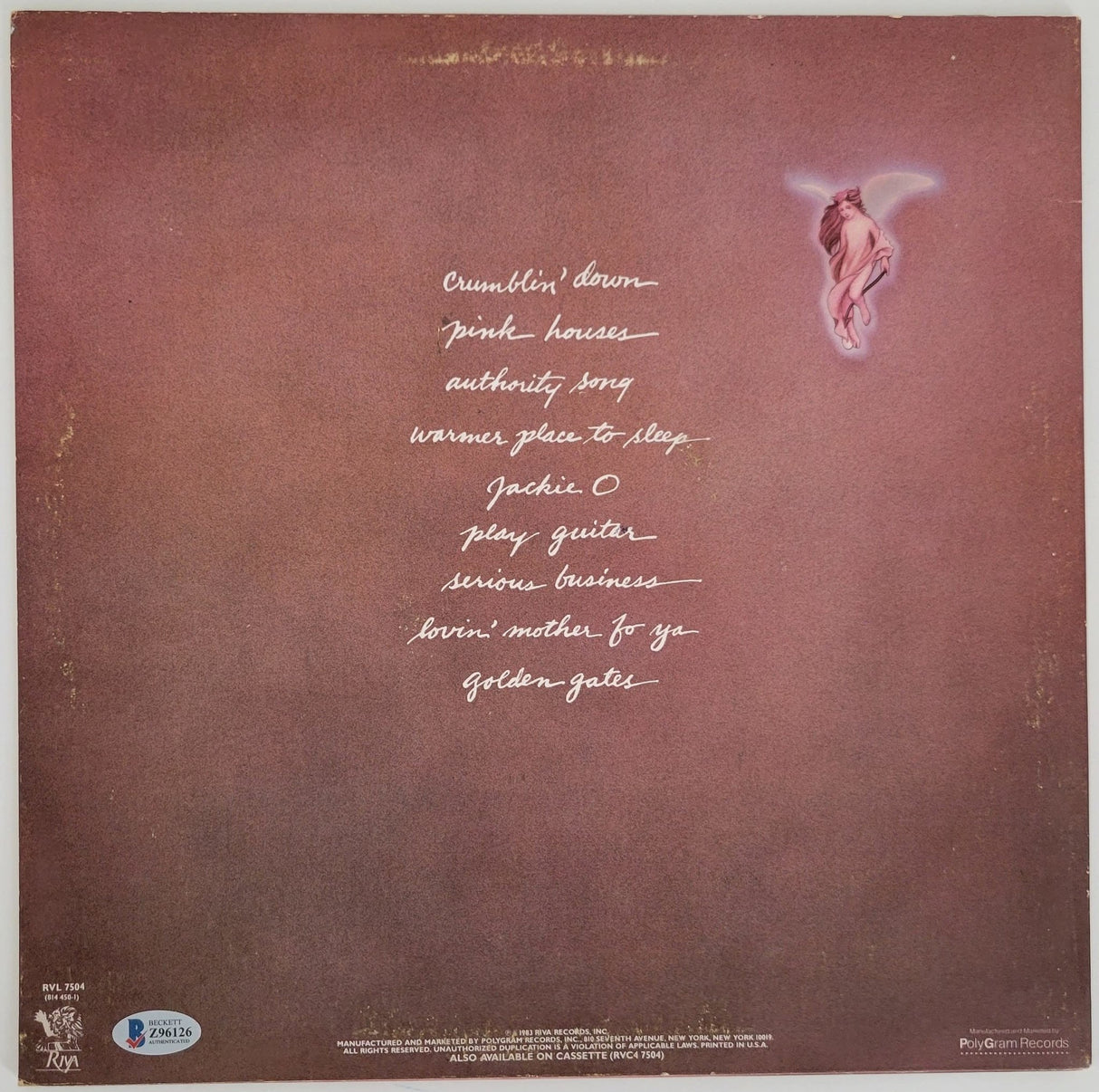 John Cougar Mellencamp signed Uh Huh album vinyl record proof Beckett COA autographed STAR