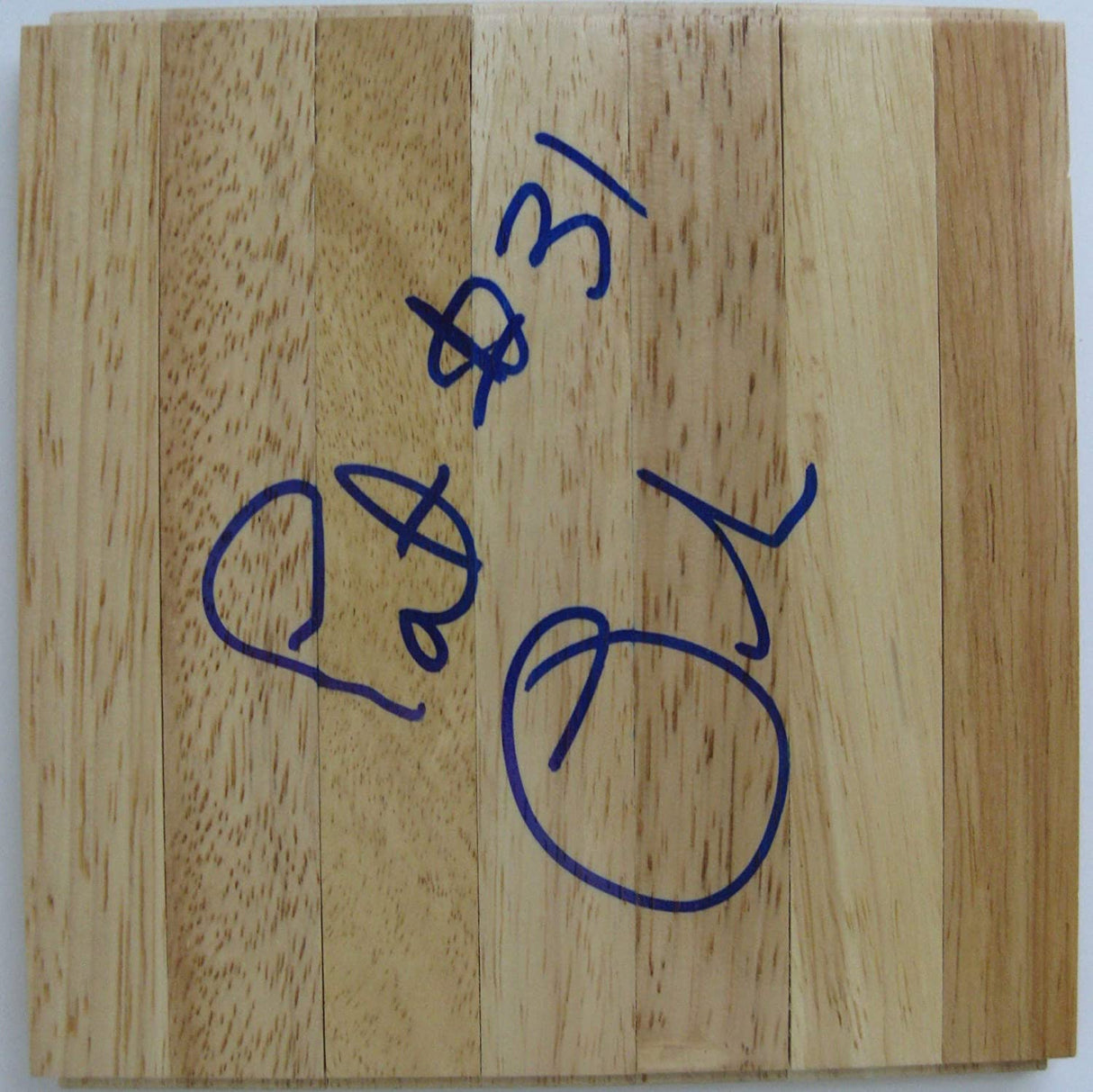 Pat Burke Panathinaikos Real Madrid signed autographed basketball floorboard COA