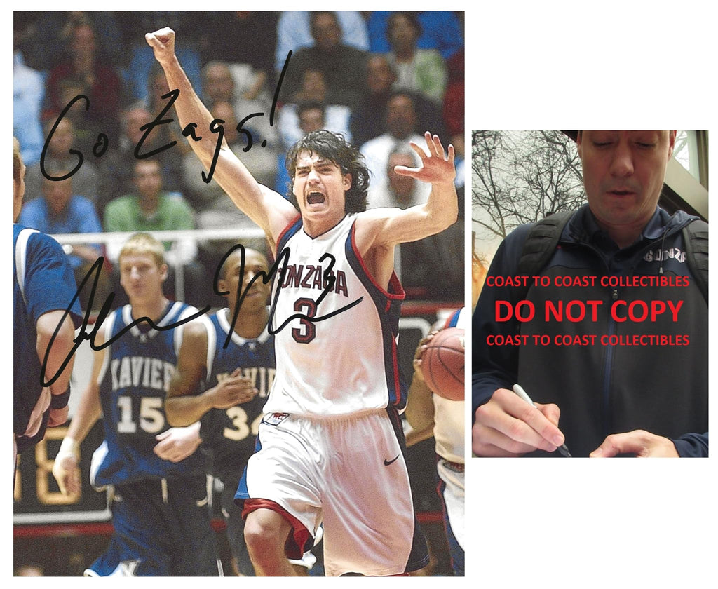 Adam Morrison signed Gonzaga Bulldogs basketball 8x10 Photo COA proof autographed