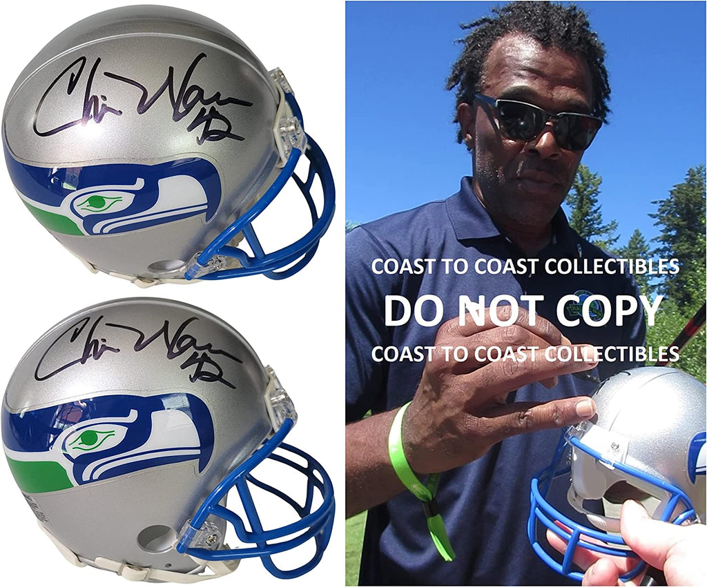Chris Warren signed Seattle Seahawks mini football helmet COA proof autographed