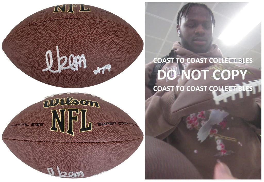 Ickey Ekwonnu Carolina Panthers NC State signed NFL football COA proof autographed