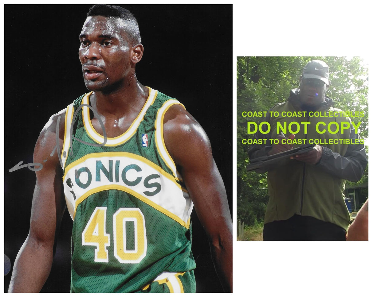 Shawn Kemp signed Seattle Supersonics Basketball 8x10 photo COA proof autographed