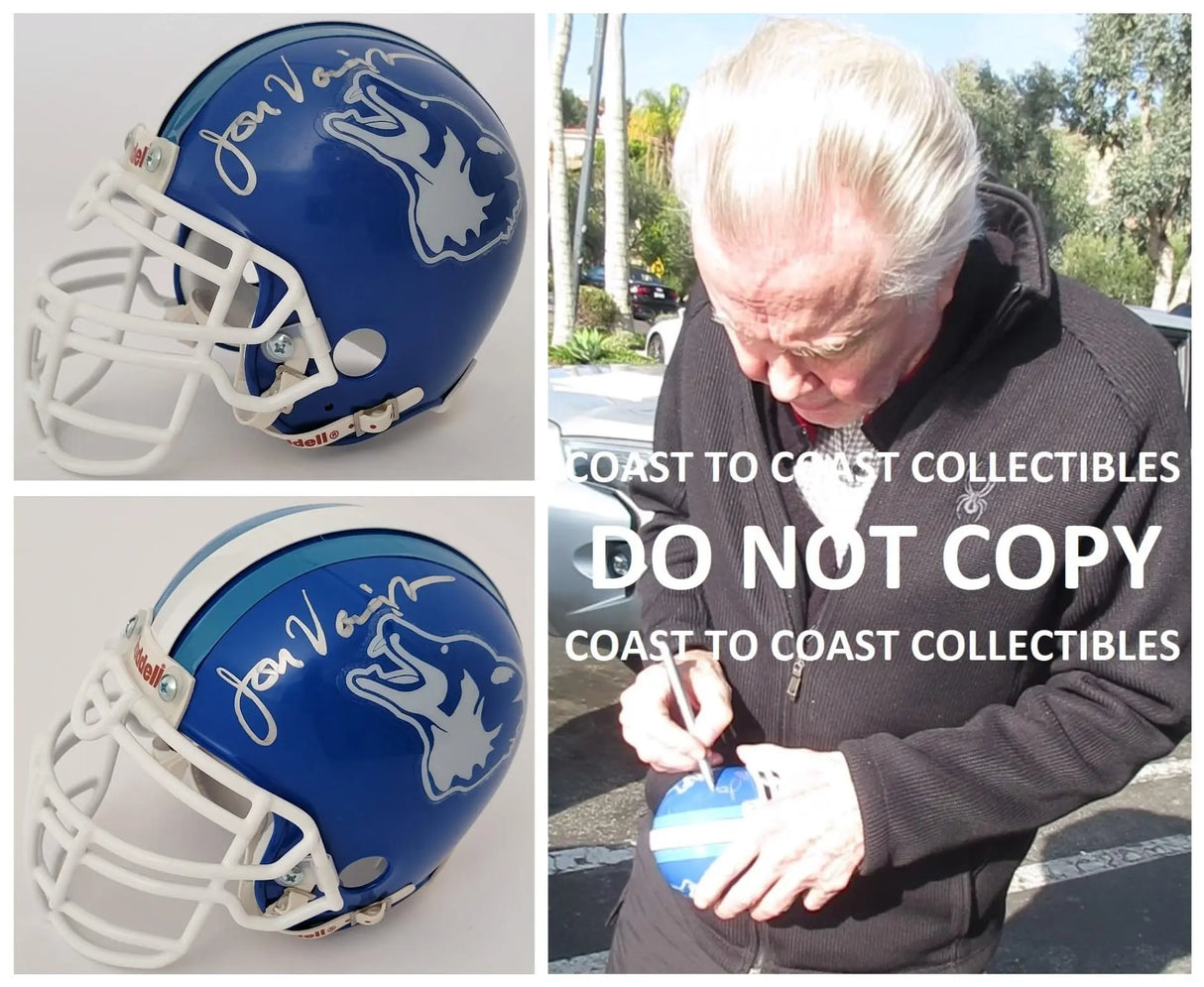 Jon Voight Signed Varsity Blues Texas Coyotes Mini Helmet Proof COA Bud Kilmer STAR