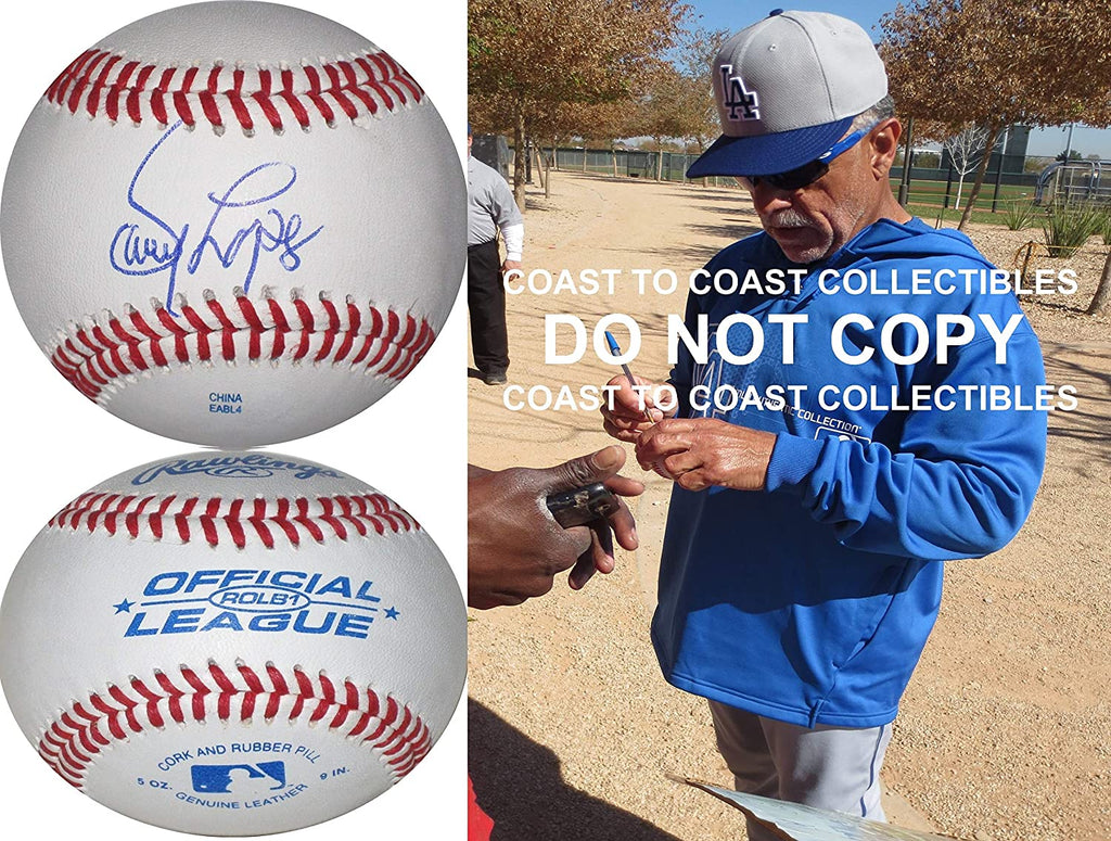 Davey Lopes Los Angeles Dodgers Astros signed autographed baseball COA proof