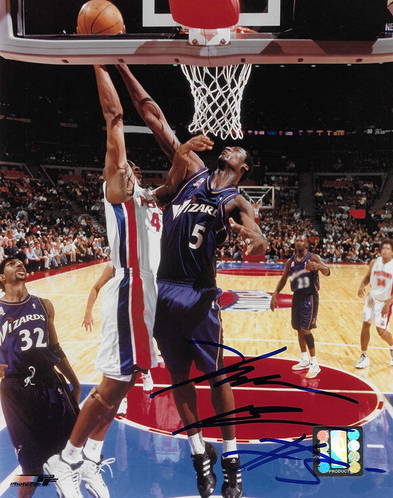 Kwame Brown signed Washington Wizards basketball 8x10 photo COA.