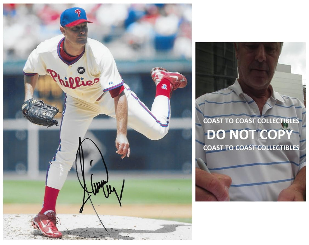 Jamie Moyer signed Philadelphia Phillies baseball 8x10 photo proof COA autographed