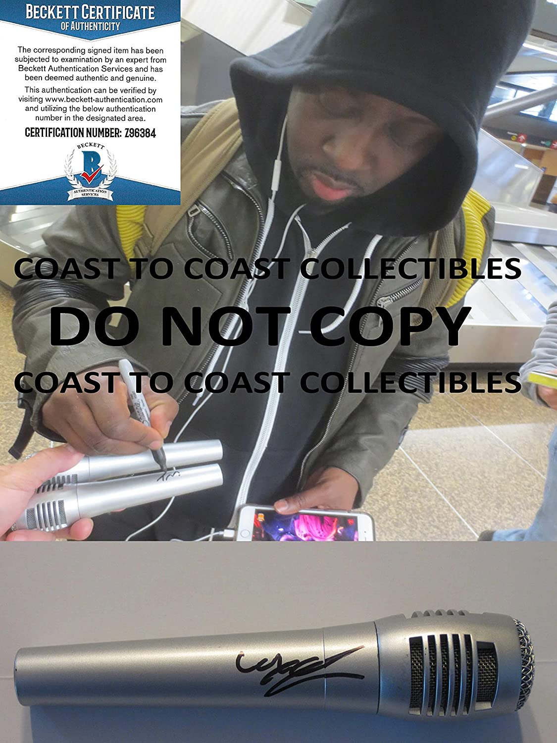 Wyclef Jean Fugees rapper signed microphone mic proof Beckett COA .STAR autographed