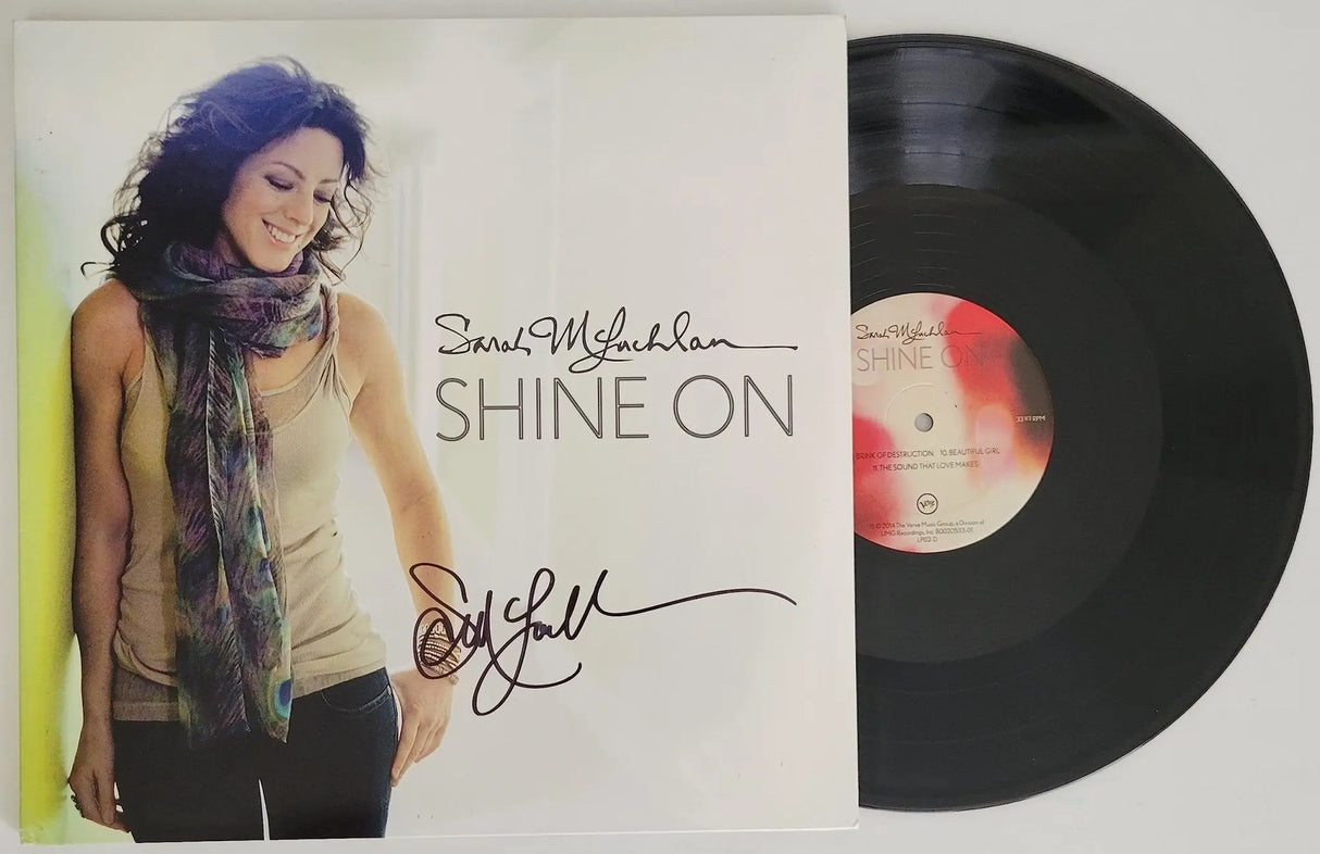 Sarah McLachlan signed Shine On Album vinyl record Proof Beckett COA autographed STAR