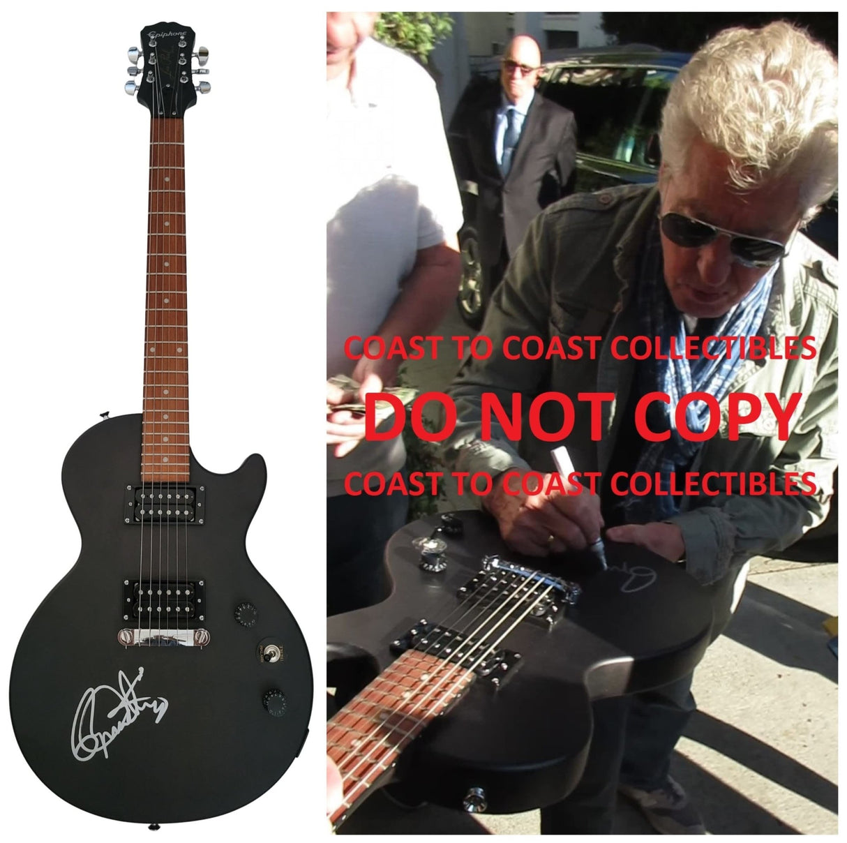 Roger Daltrey The Who signed Epiphone Les Paul special guitar COA Proof