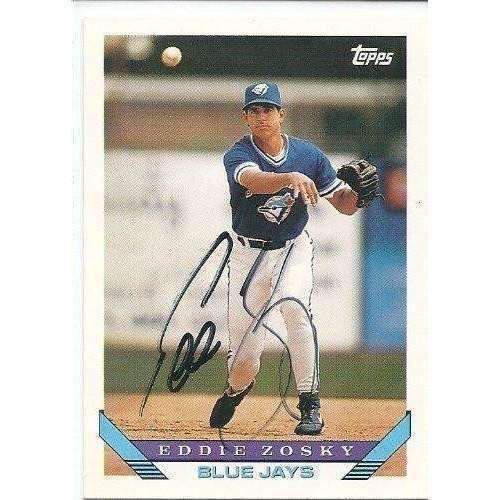 1993, Eddie Zosky, Toronto Blue Jays, Signed, Autographed, Topps Baseball Card, Card # 689,
