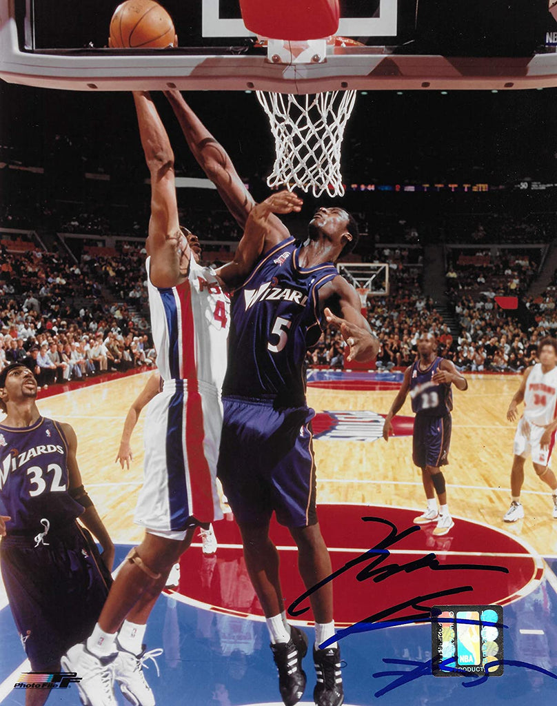 Kwame Brown signed Washington Wizards basketball 8x10 photo COA