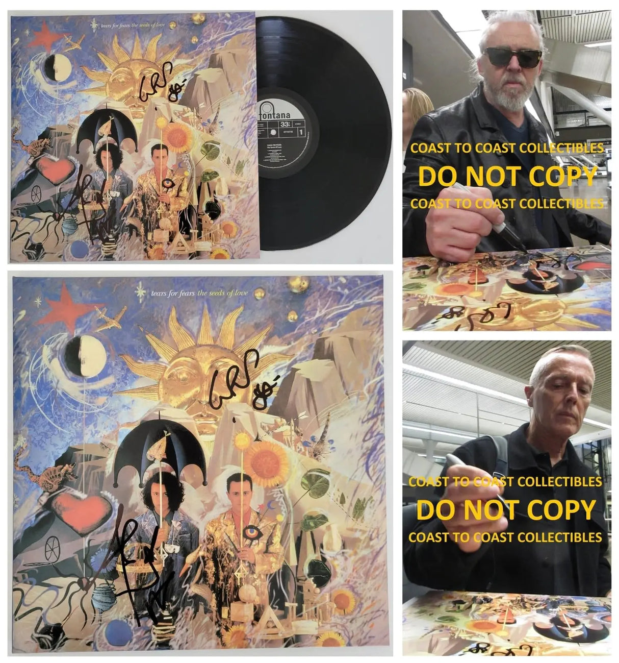 Smith & Orzabal signed Tears for Fear The Seeds of Love album COA proof STAR