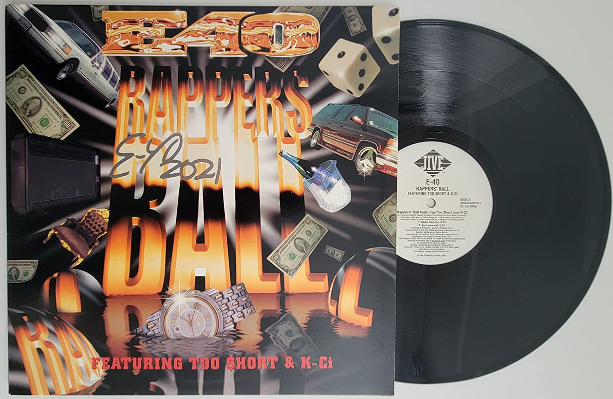 Earl Stevens E40 signed autographed Rappers Ball album vinyl COA exact proof STAR