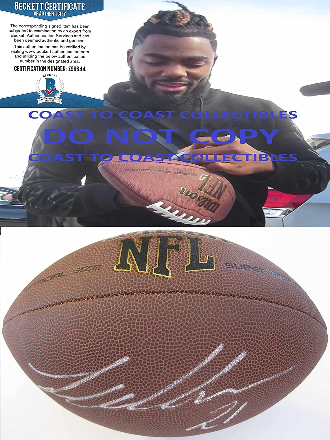 Landon Collins Washington NY Giants signed autographed NFL football proof Beckett COA