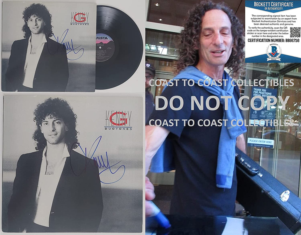 Kenny G Saxophonist signed autographed Duotones album vinyl proof Beckett COA STAR