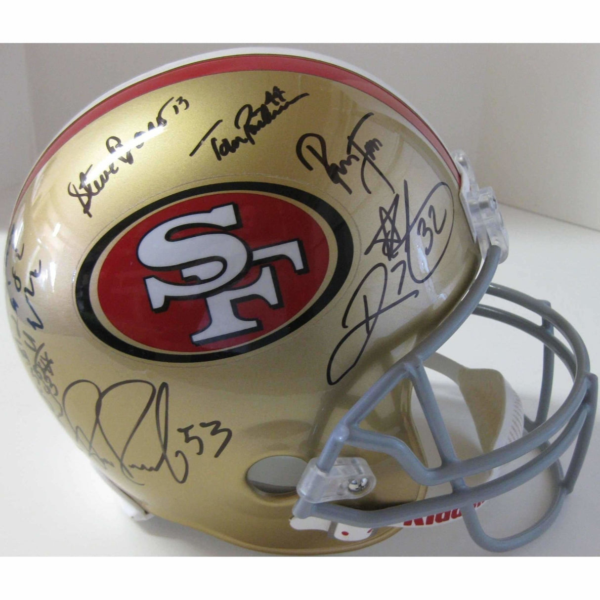San Francisco 49ers, Legends, Signed, Autographed, Riddell Full Size Helmet, a COA with the Proof Photos of the 49ers Legends Signing the Helmet Will Be Included