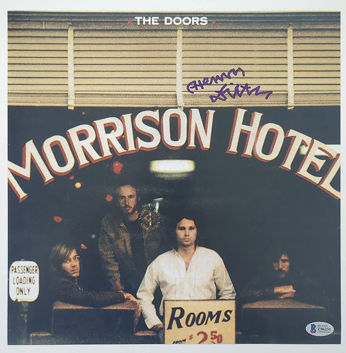Henry Diltz signed 12x12 The Doors Morrison Hotel photo Proof Beckett COA STAR autographed