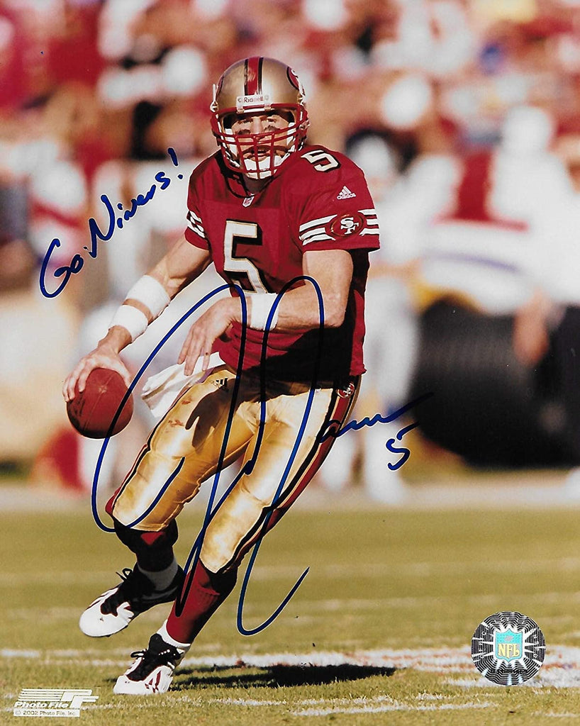 Jeff Garcia San Francisco 49ers signed autographed football 8x10 Photo proof COA.