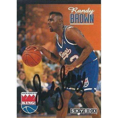 1992, Randy Brown, Sacramento Kings, Signed, Autographed, Skybox Basketball Card, Card # 209,