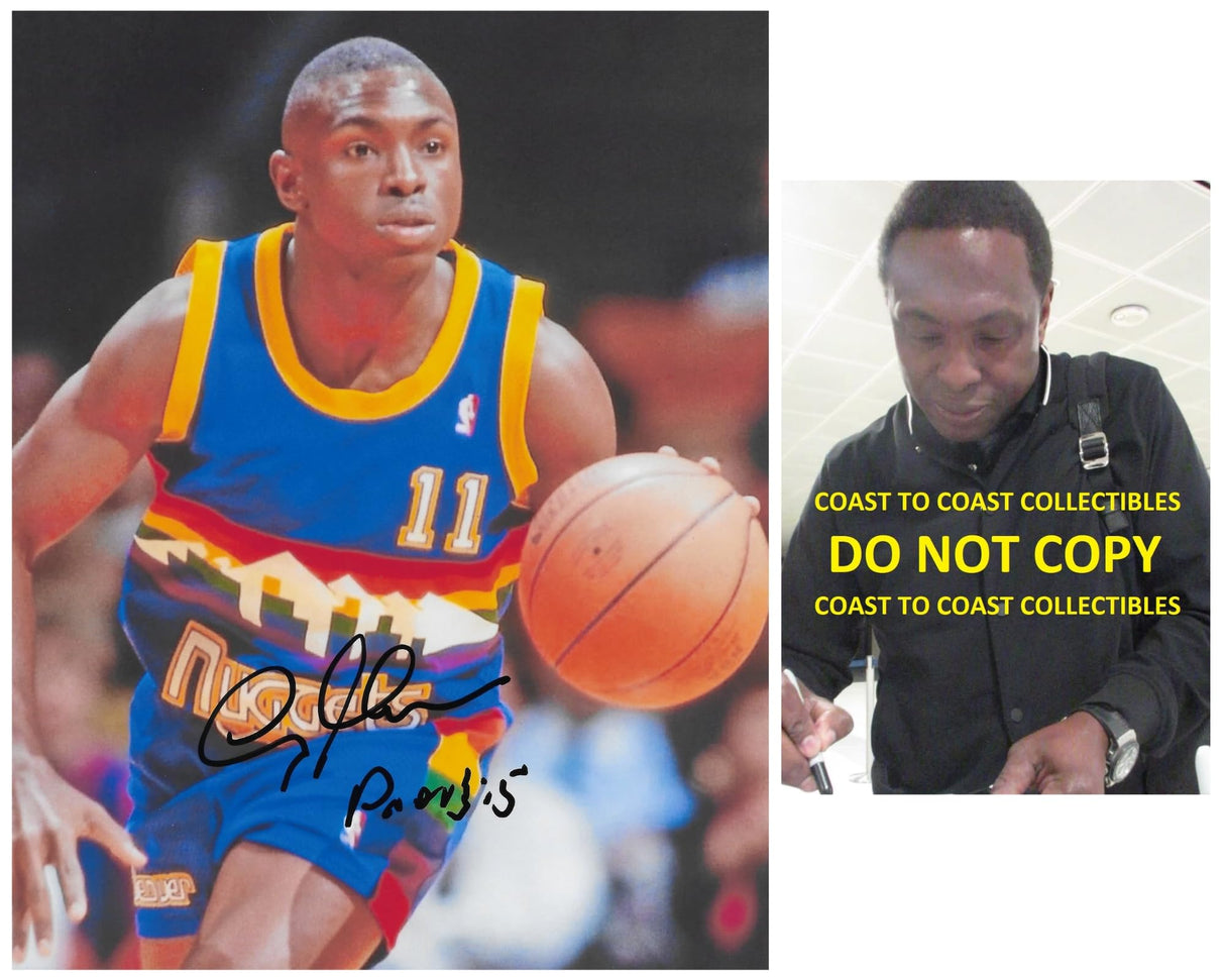 Avery Johnson signed Denver Nuggets basketball 8x10 photo COA proof autographed