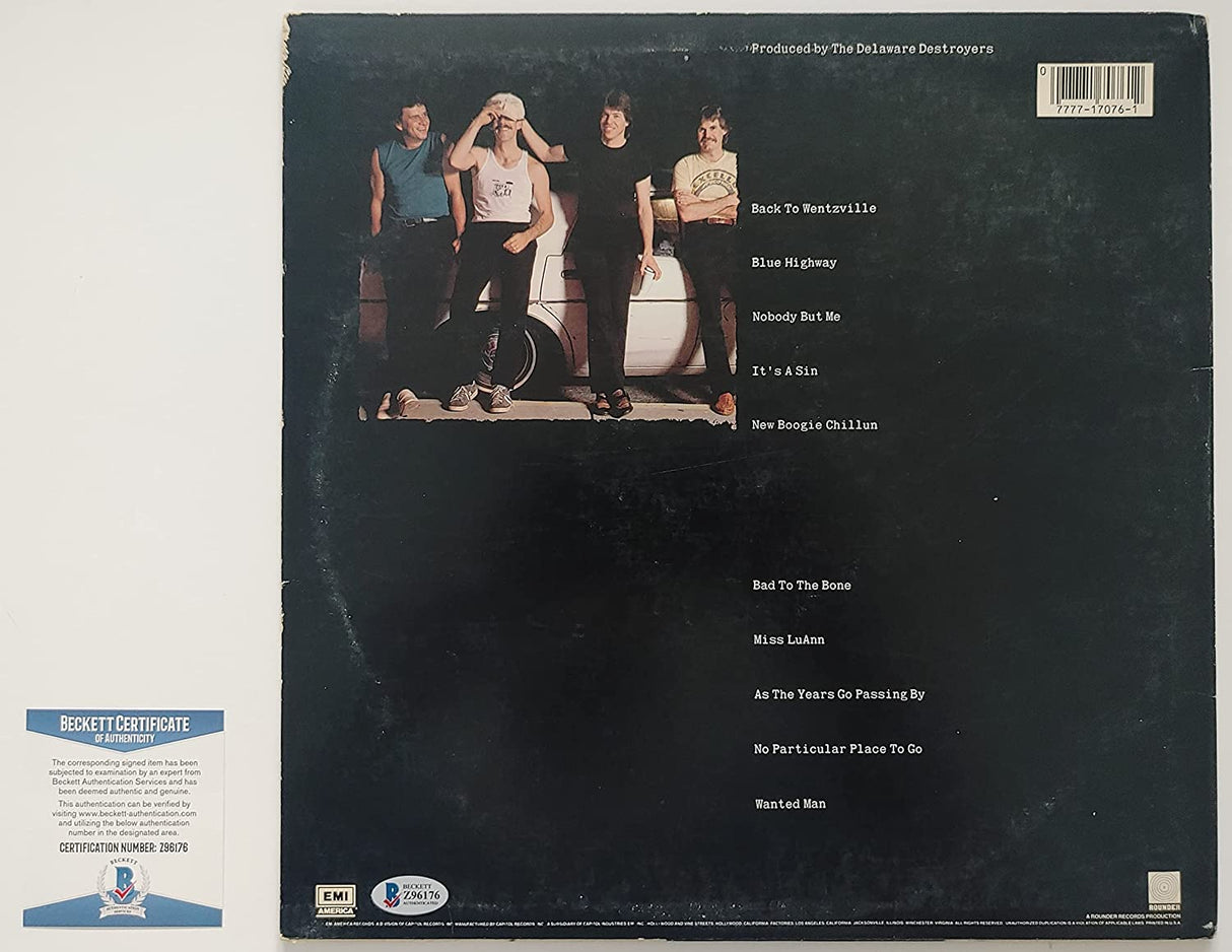 George Thorogood signed Bad to the Bone album vinyl record proof Beckett COA star