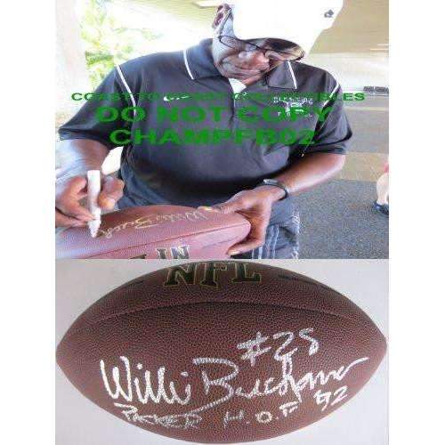 Willie Buchanon, Green Bay Packers, San Diego Chargers, Signed, Autographed, NFL Football, a COA with the Proof Photo of Willie Signing Will Be Included with the Football