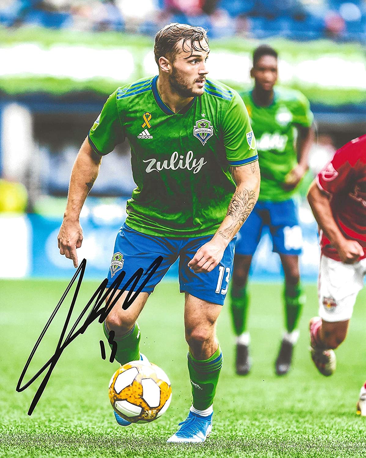 Jordan Morris signed Seattle Sounders FC 8x10 photo proof COA.