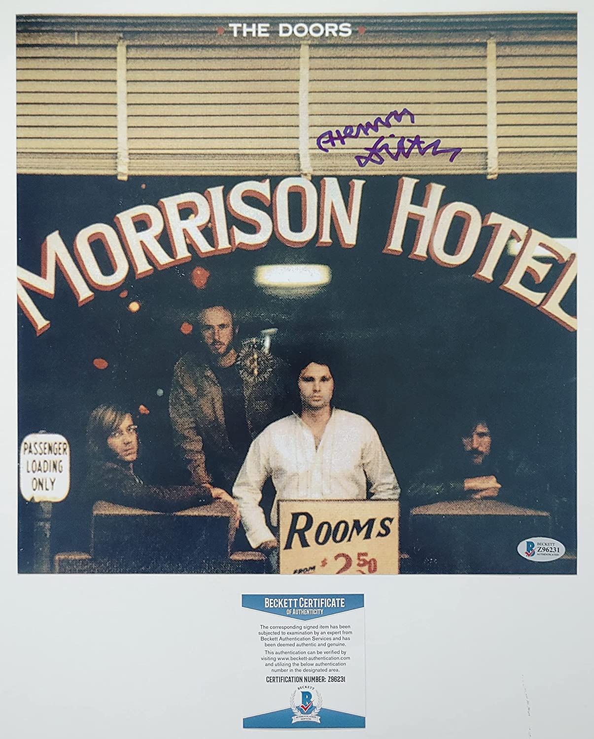 Henry Diltz signed 12x12 The Doors Morrison Hotel photo Proof Beckett COA STAR autographed