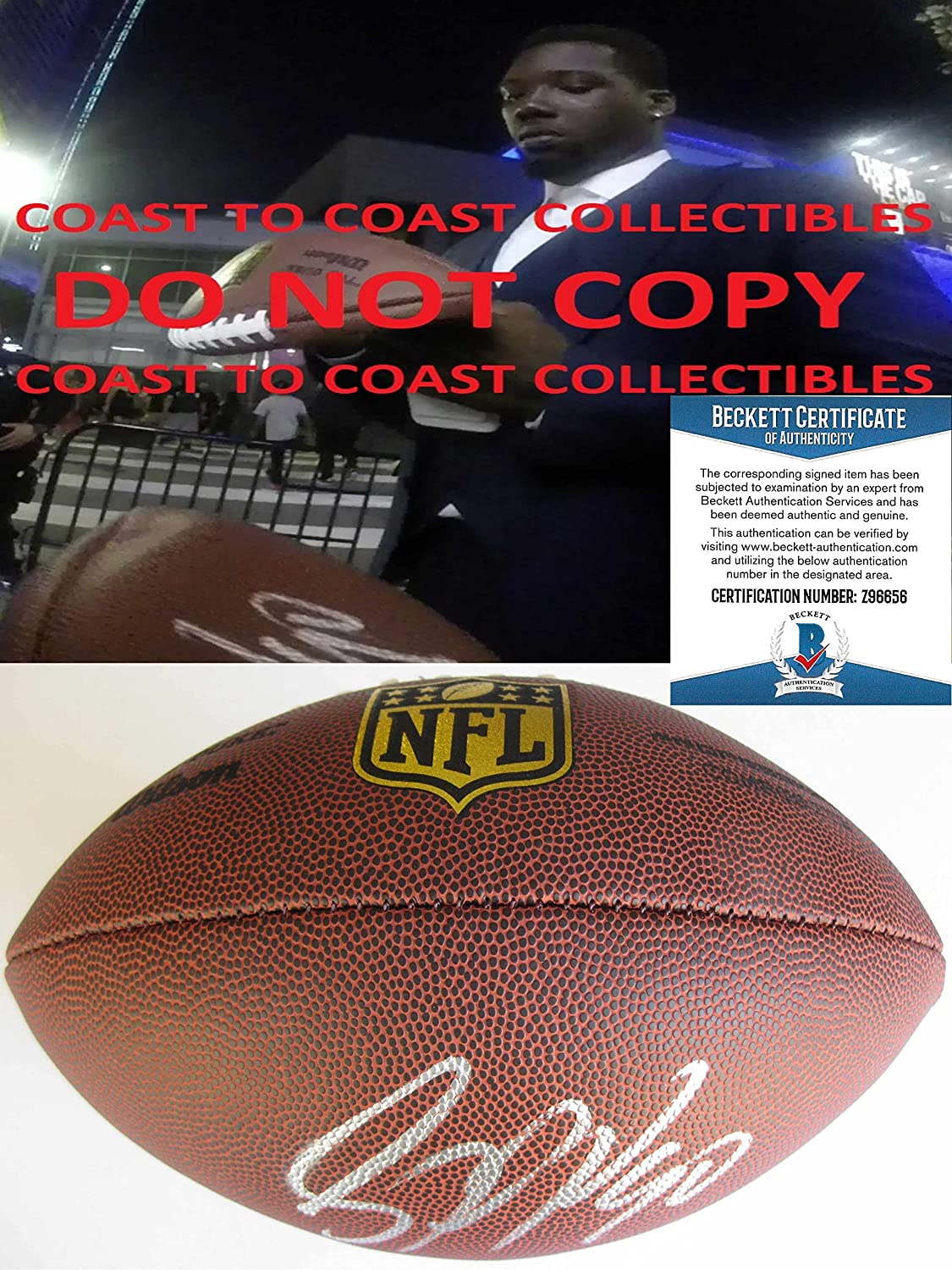 Jason Pierre Paul Tampa Bay Buccaneers Giants signed Duke football proof Beckett COA autograph