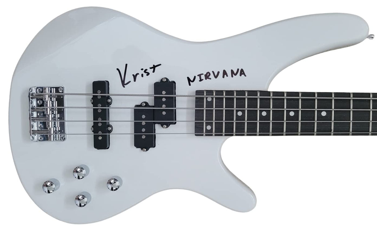 Krist Novoselic Nirvana signed Electric Bass guitar COA exact proof autographed STAR