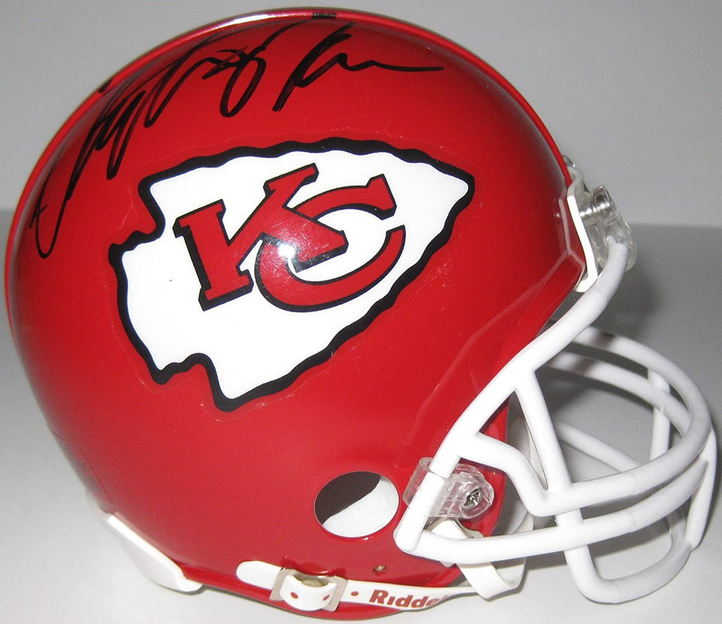 Christian Okoye signed autographed Kansas City Chiefs mini helmet proof Beckett COA