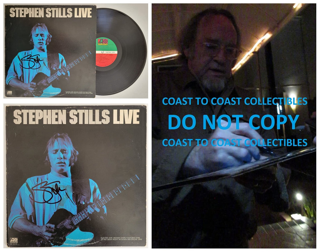 Stephen Stills signed Live album vinyl record COA exact proof autographed STAR