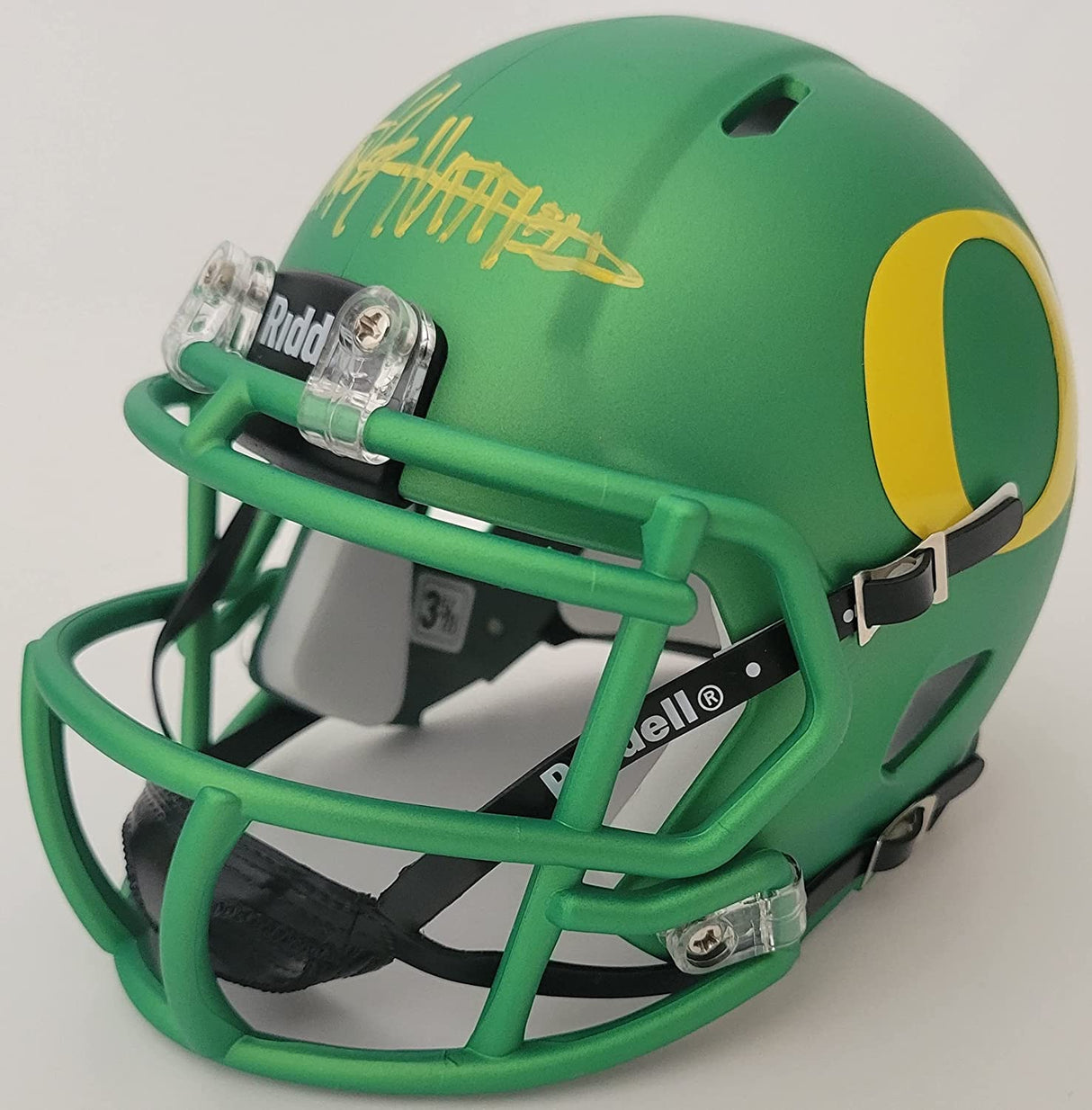 Tinker Hatfield Nike Air Jordan designer signed Oregon Ducks mini Helmet proof STAR