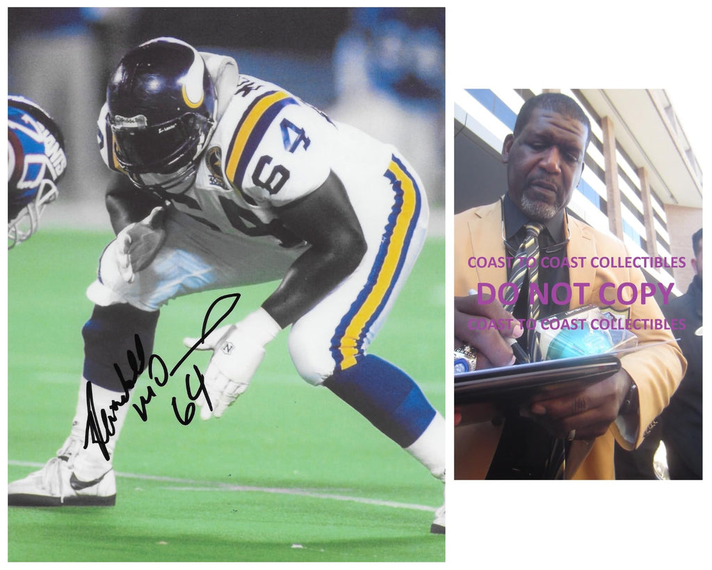 Randall McDaniel signed Minnesota Vikings football 8x10 photo proof COA autographed