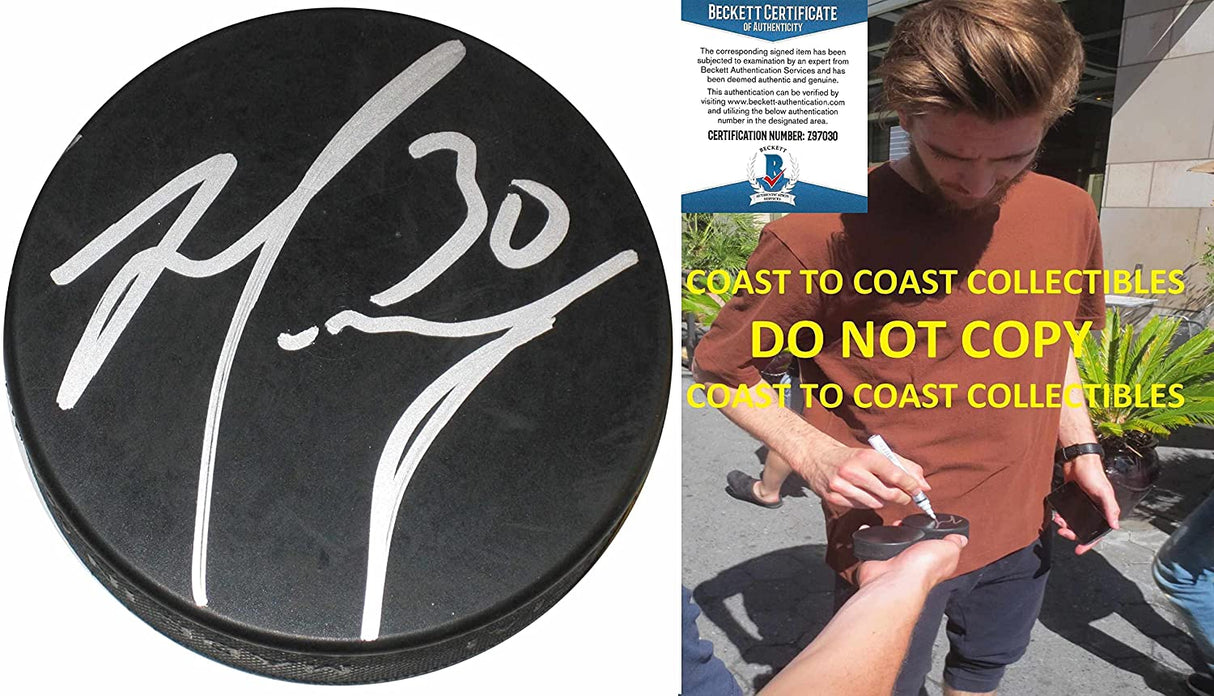 Matthew Murray Ottawa Senators Penguins signed Hockey Puck proof Beckett COA