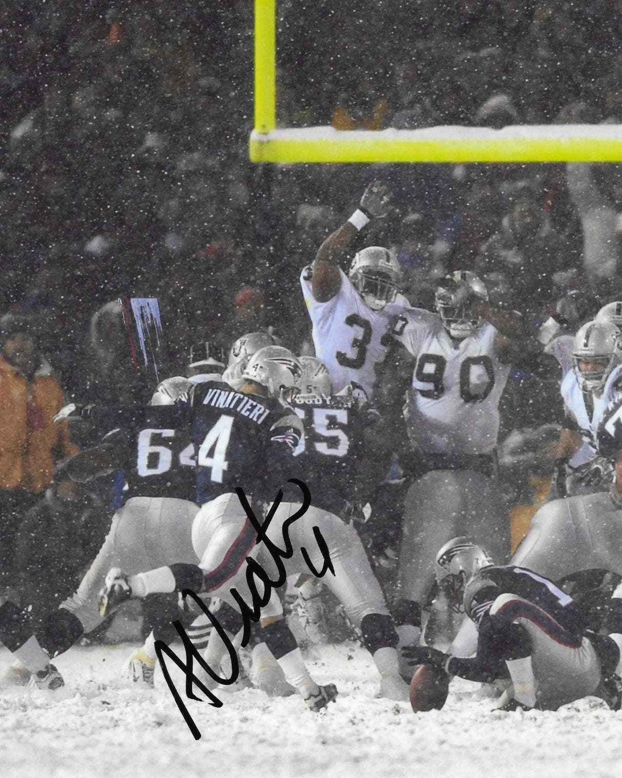 Adam Vinatieri signed New England Patriots football 8x10 photo Proof COA autographed